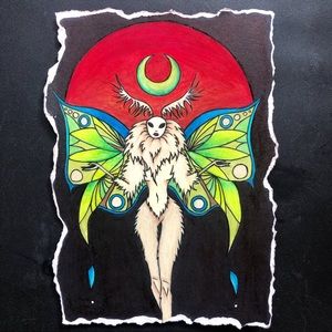 “Luna Moth” Moon Spirit Art Print 5” by 7”